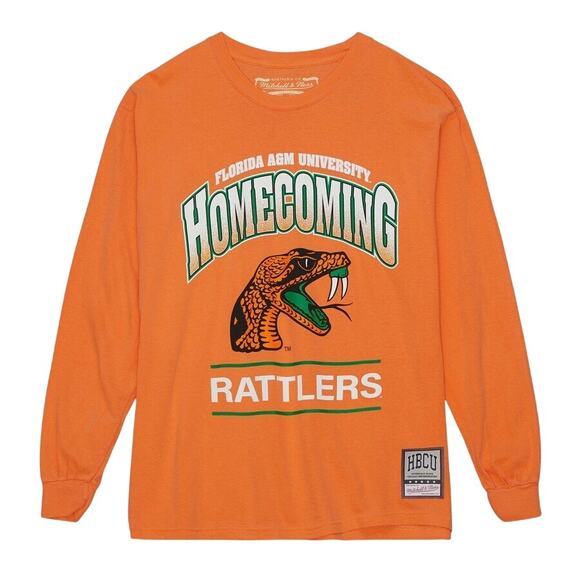 NWT! Mitchell & Ness Florida A&M FAMU Rattlers Homecoming Arch LS - Size L - Picture 1 of 8